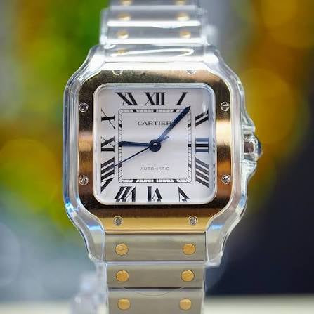 Cartier Santos 35,5mm Two Tone Medium Size White Dial