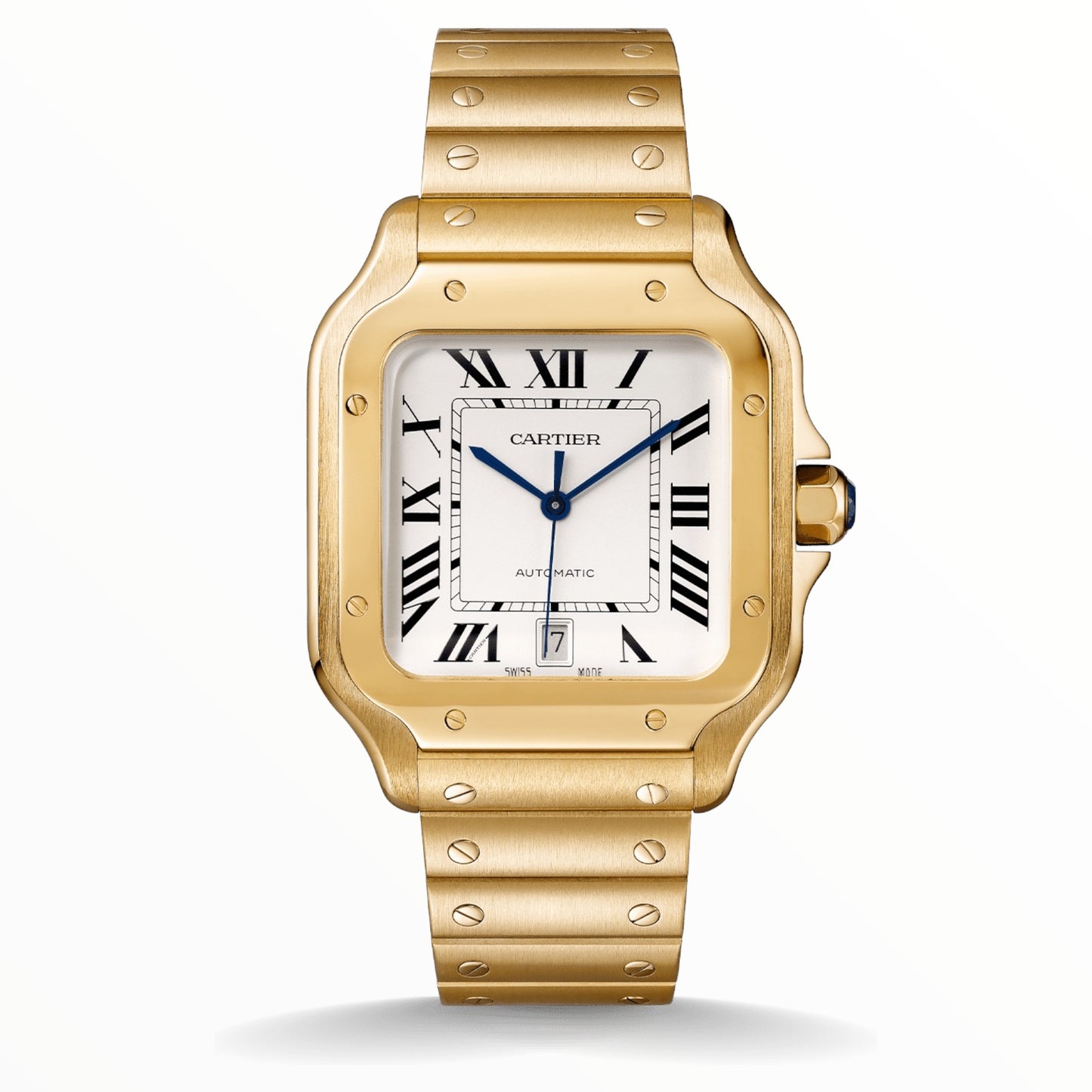 Santos Watch 40mm Yellow Gold White Dial