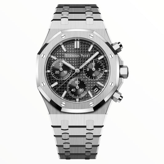 Audemars Piguet Royal Oak Chronografh Watch Steel Black Dial 41mm