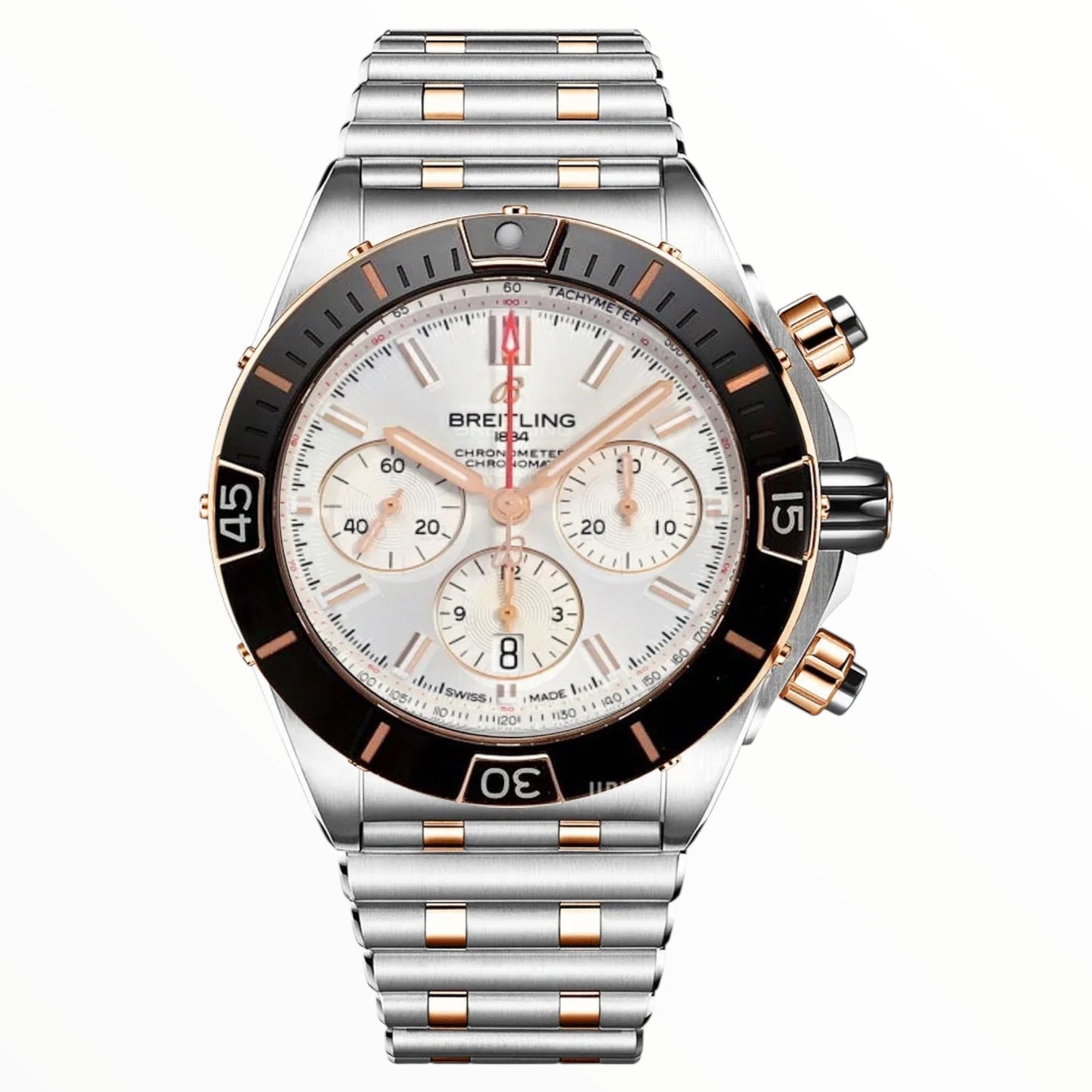 Breitling Chronomat 2Tone White Dial 45mm