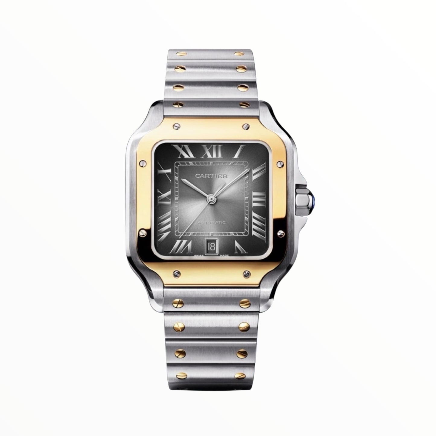 Santos 40mm Two Tone Yellow Gold Grey Dial