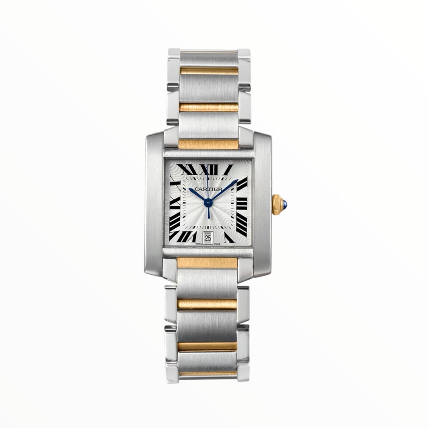 Cartier Tank 33mm Two Tone Steel White Dial