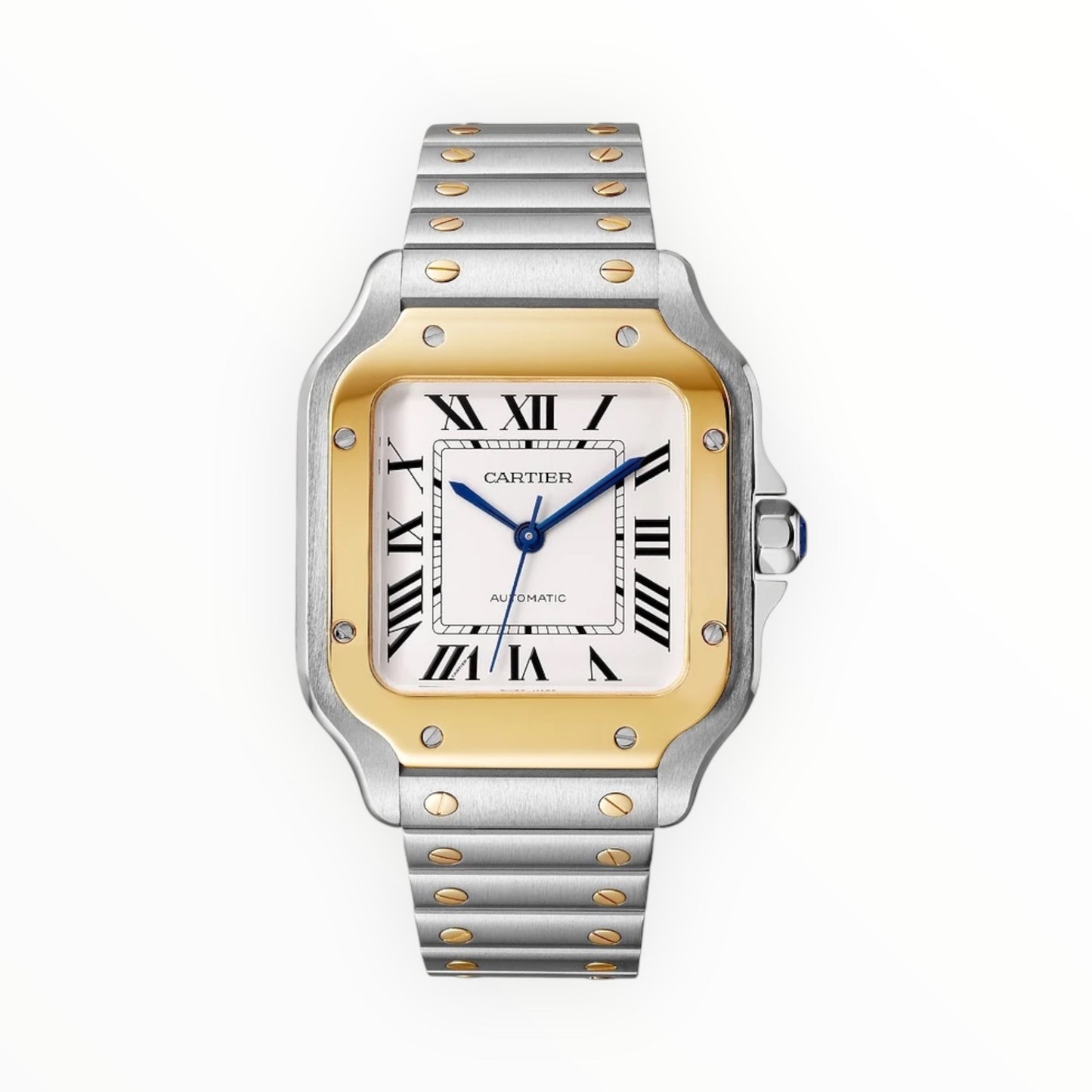 Santos 40mm Two Tone Yellow Gold White Dial
