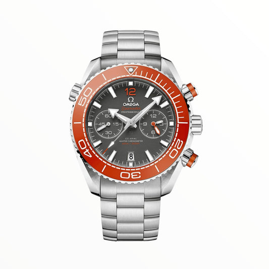 Omega Planet Ocean 600M CoAxial Master Chronografh Steel Grey OrangeBezel 45.5 mm