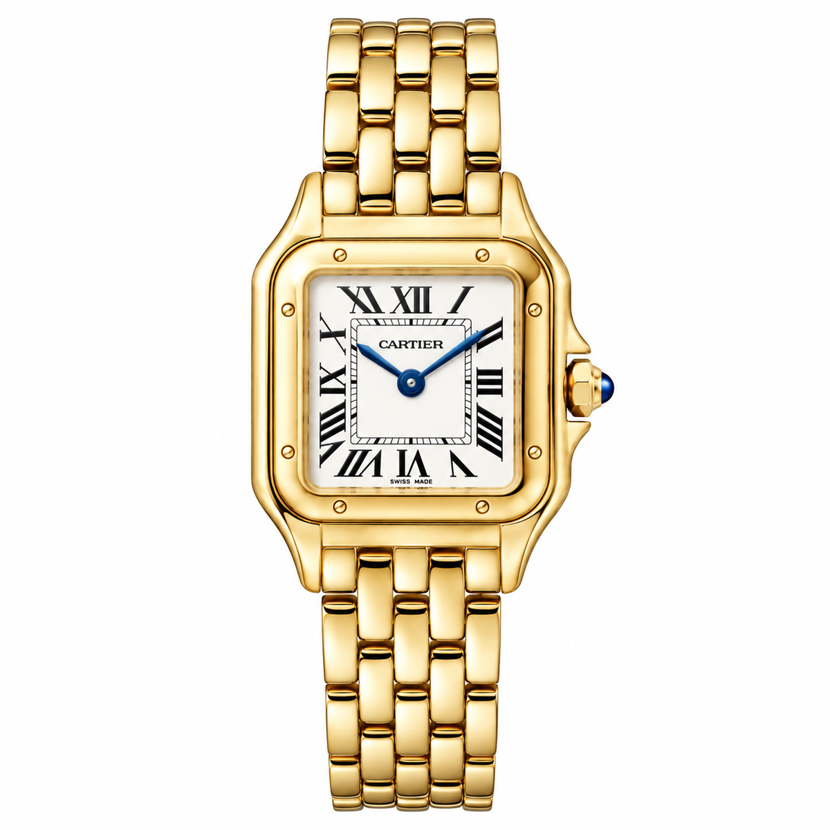 Cartier Panthere Gold Tone Square Dial Bracelet Watch 33mm