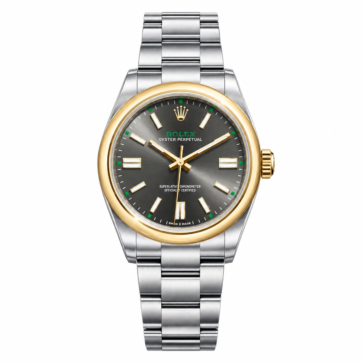 Rolex Oyster Perpetual Two Tone Grey Dial 41mm