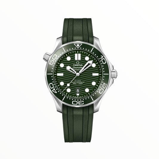 Omega Diver 300M CoAxial Master Chronometer Green Dial Rubber 42mm