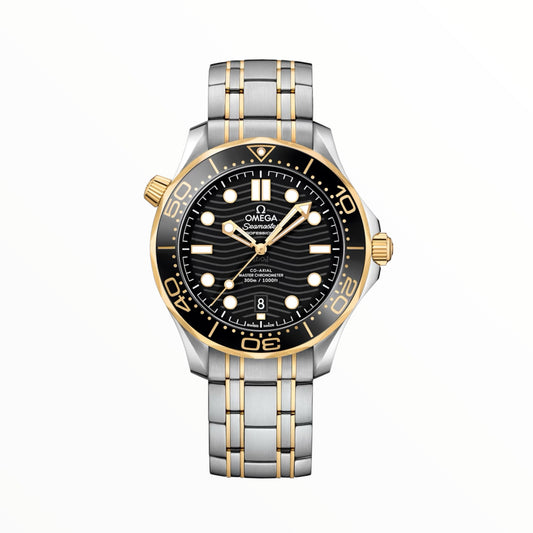 Omega Diver 300M CoAxial Master Chronometer Two Tone Black Dial 42 mm