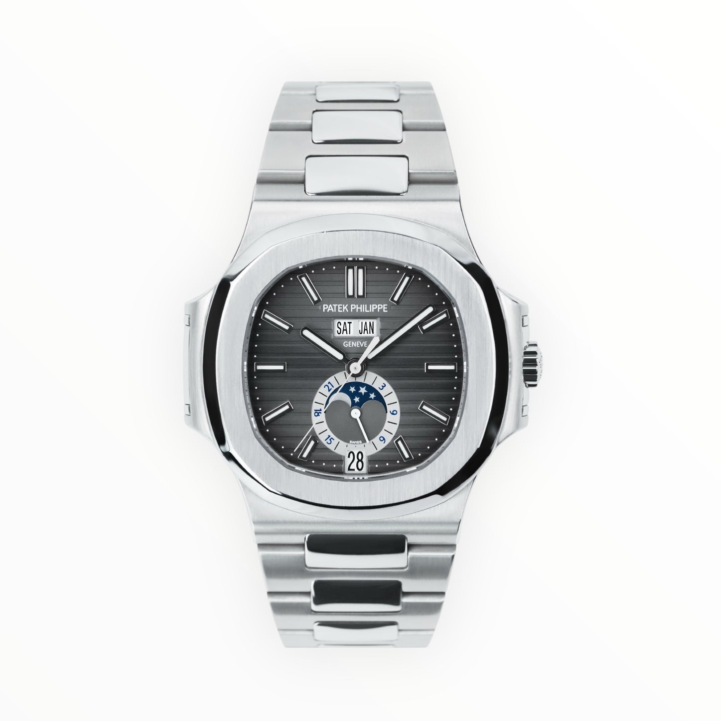 Nautilus Black Dial Moonphase Stainless Steel 40.5mm
