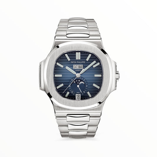 Patek Philippe Nautilus Automatic Blue Moonphase Dial Stainless Steel 40.5mm