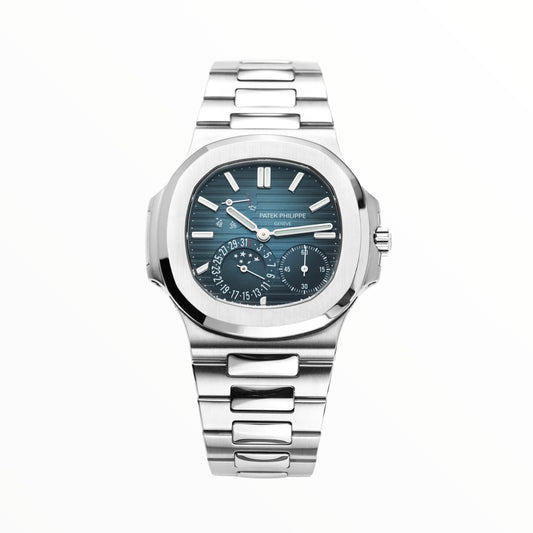 Nautilus Blue Moonphase And Small Seconds Dial Stainless Steel