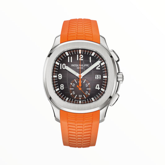 Aquanaut Black Dial Orange Strap Mens Watch 42.2mm