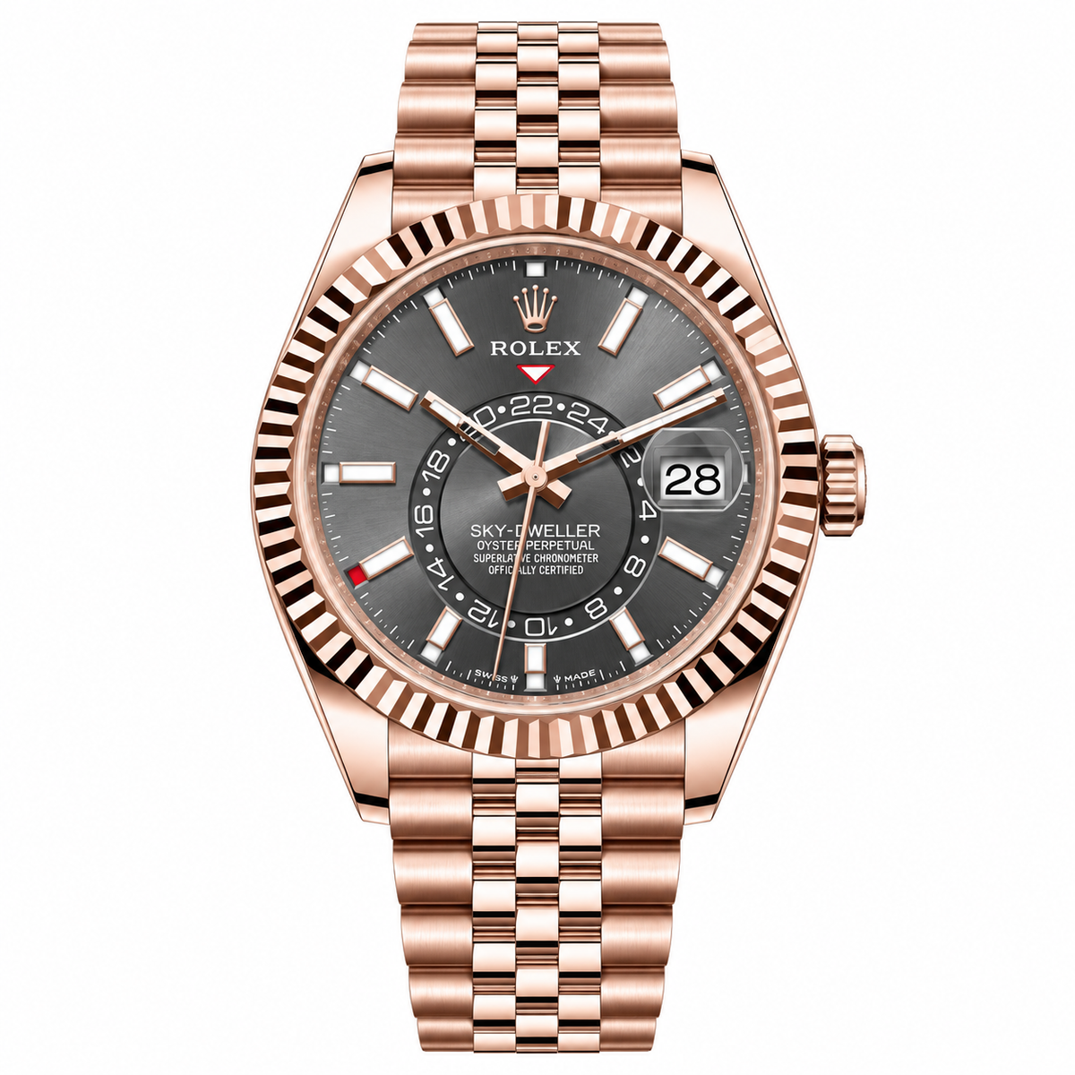 Rolex Sky-Dweller – Everose Gold Slate Dial Jubilee 42mm