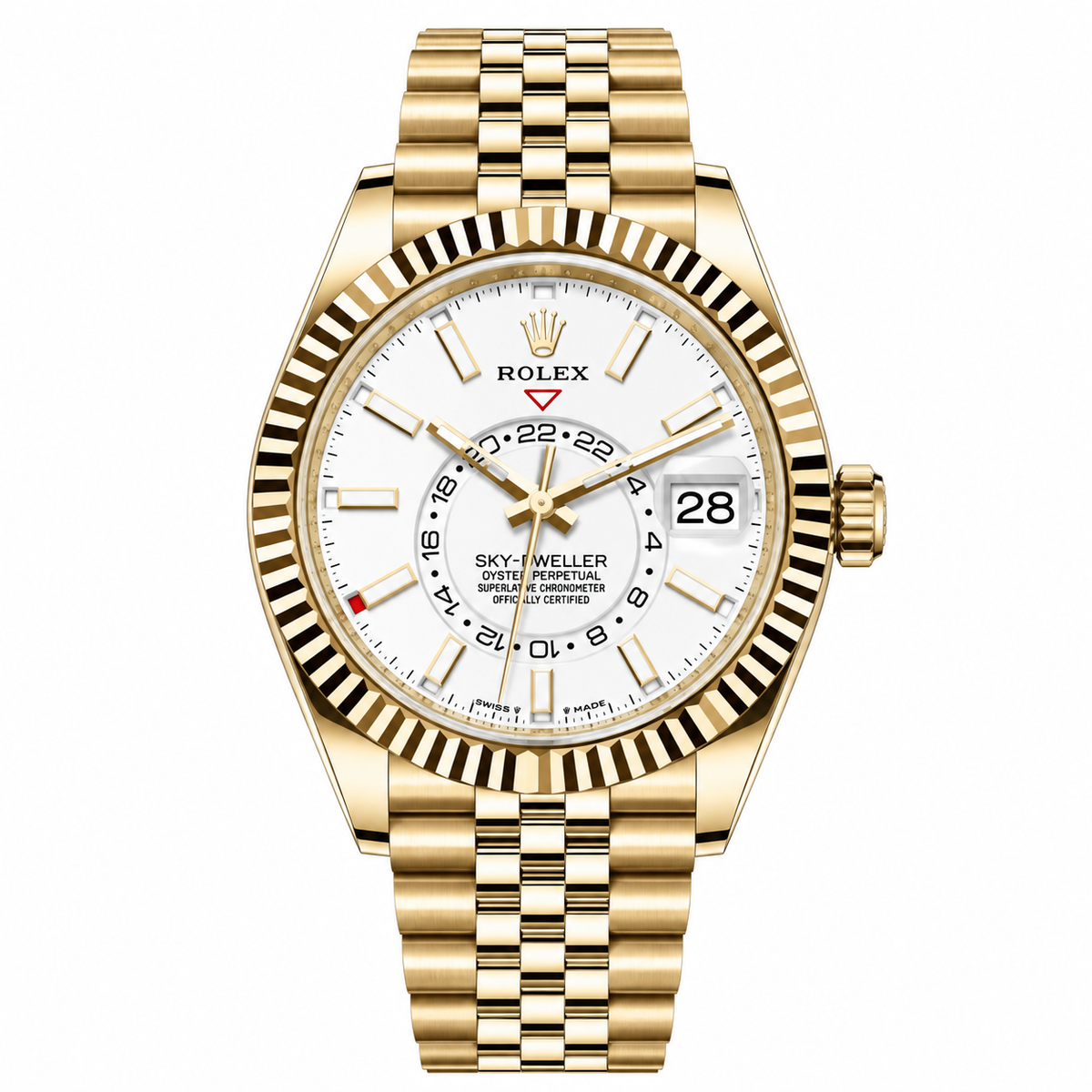 Rolex Sky-Dweller – Yellow Gold White Dial Jubilee 42mm