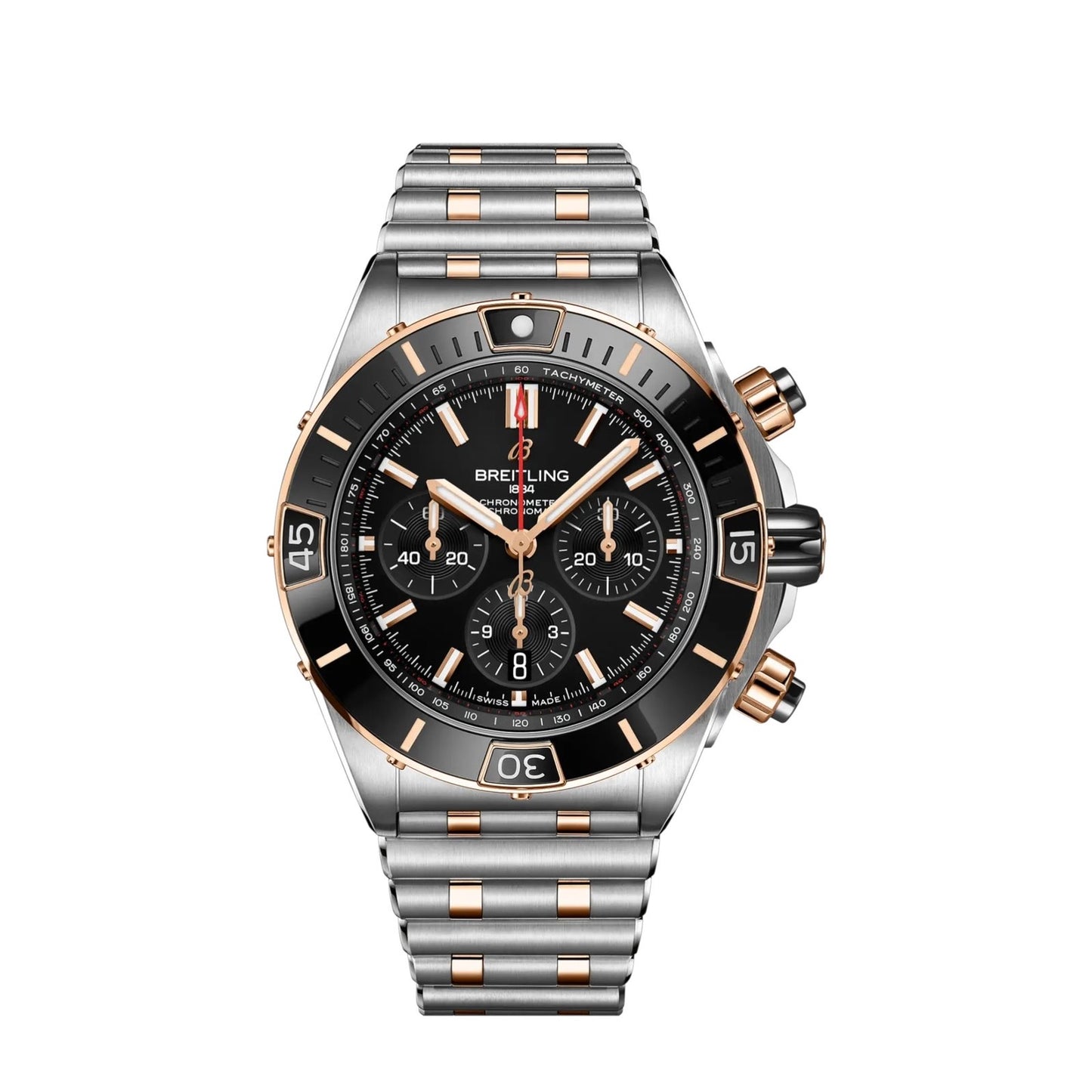 Breitling Chronomat 2Tone Black Dial 45mm