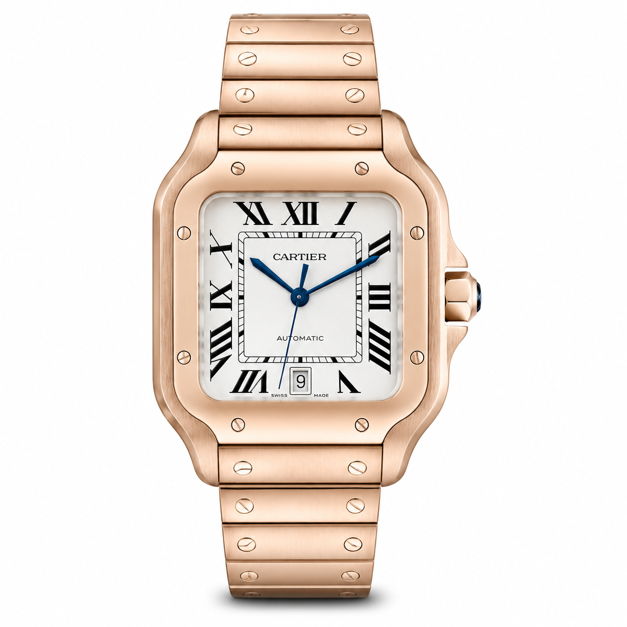 Cartier Santos 40mm Rose Gold White Dial