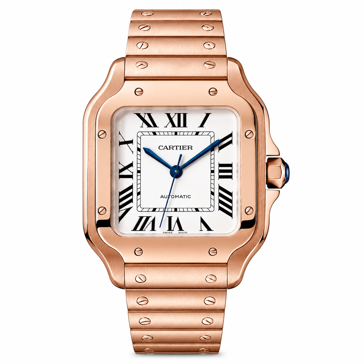 Cartier Santos 35.5mm Pink Gold White Dial