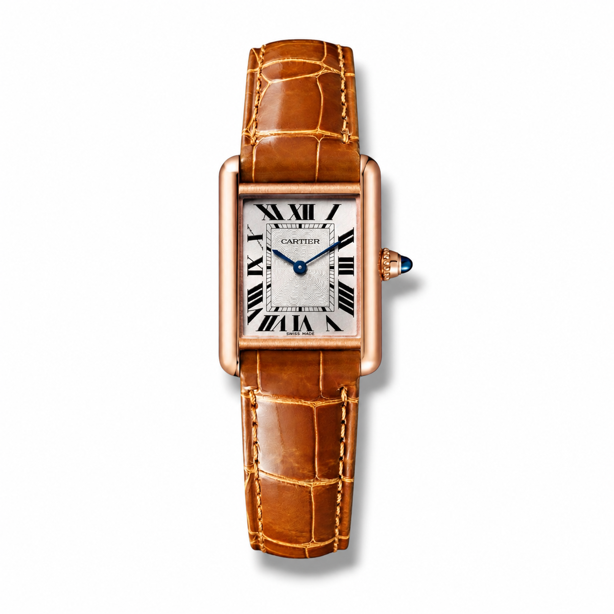 Cartier Tank Louis – Rose Gold White Dial Brown Leather Strap 33MM