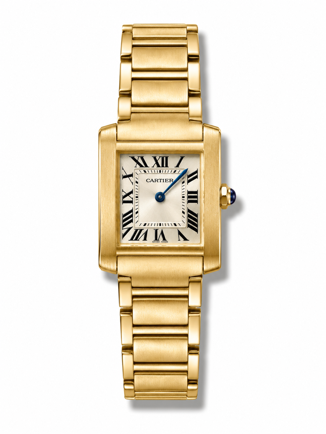 Cartier Tank Franchise Yellow Gold White Dial S Size