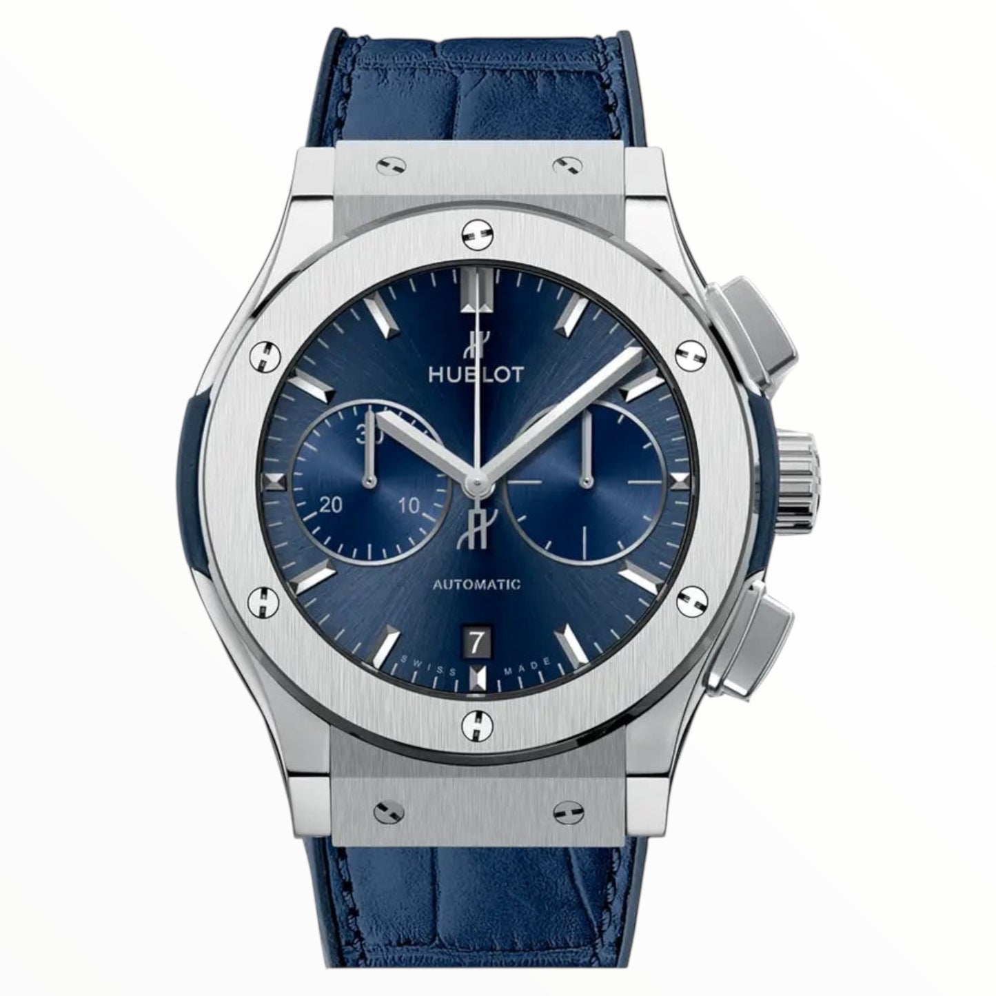 Hublot Classic Fusion Chronograph Blue Dial Steel Bezel 45MM
