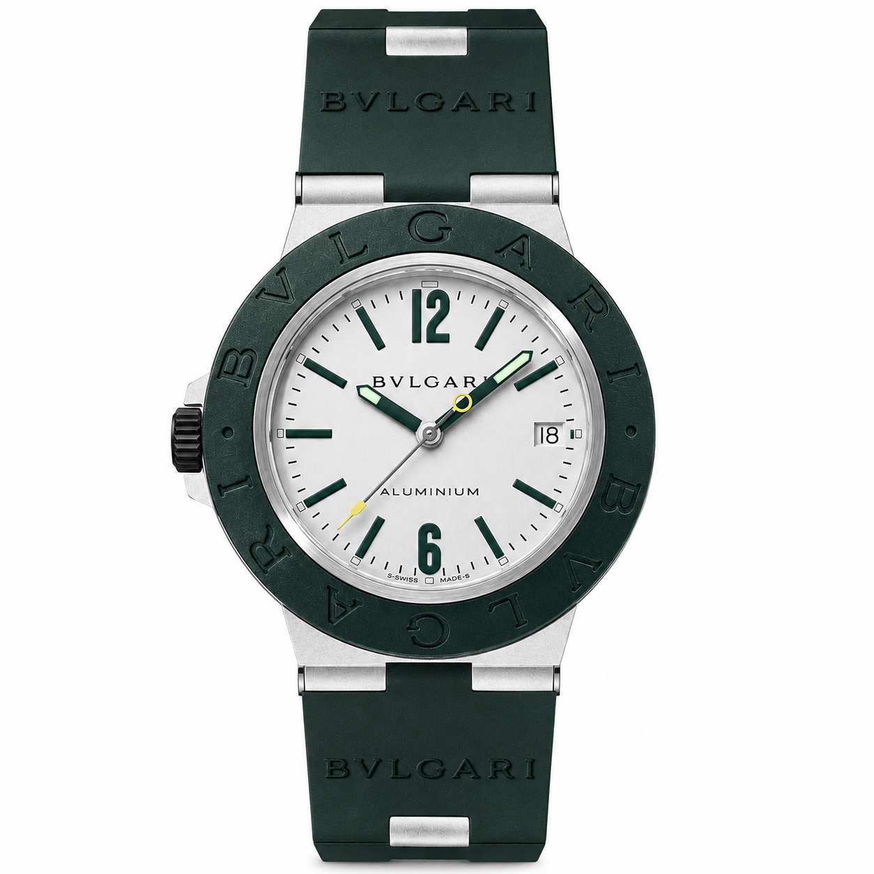 Bulgari Aluminium Green White Dial