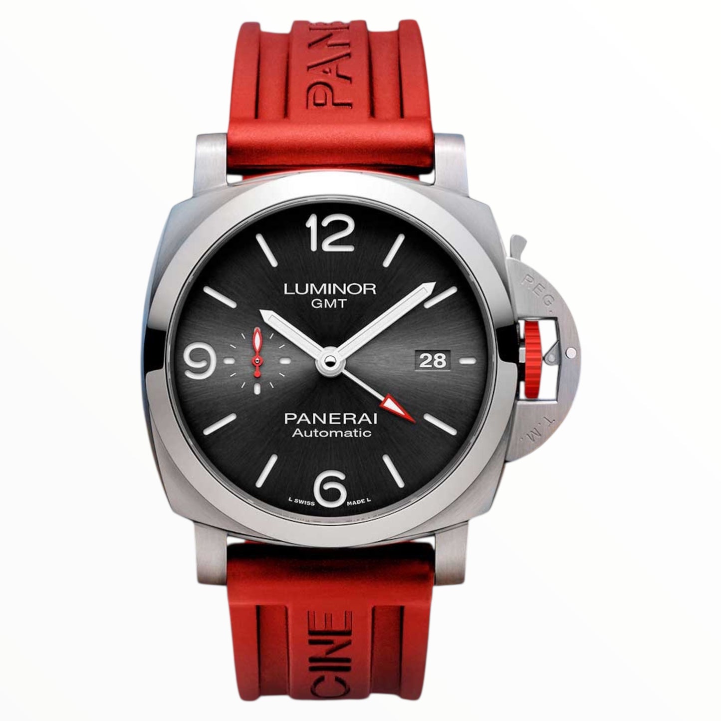 Gmt Red Strap With Black Dial Automatic 44MM