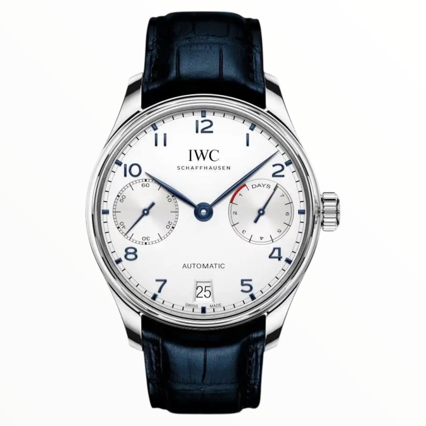 Portuguese 7Days-Automatic Stainless Steel White Blue Dial