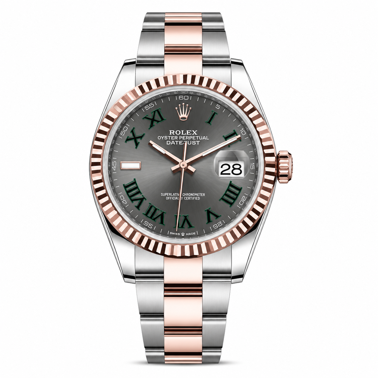 Rolex Datejust Wimbledon Two Tone Rose Gold Oyster 36mm