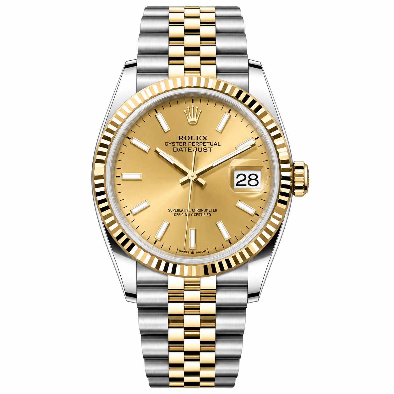 Rolex Datejust Two-Tone Champagne Dial Jubilee 36mm