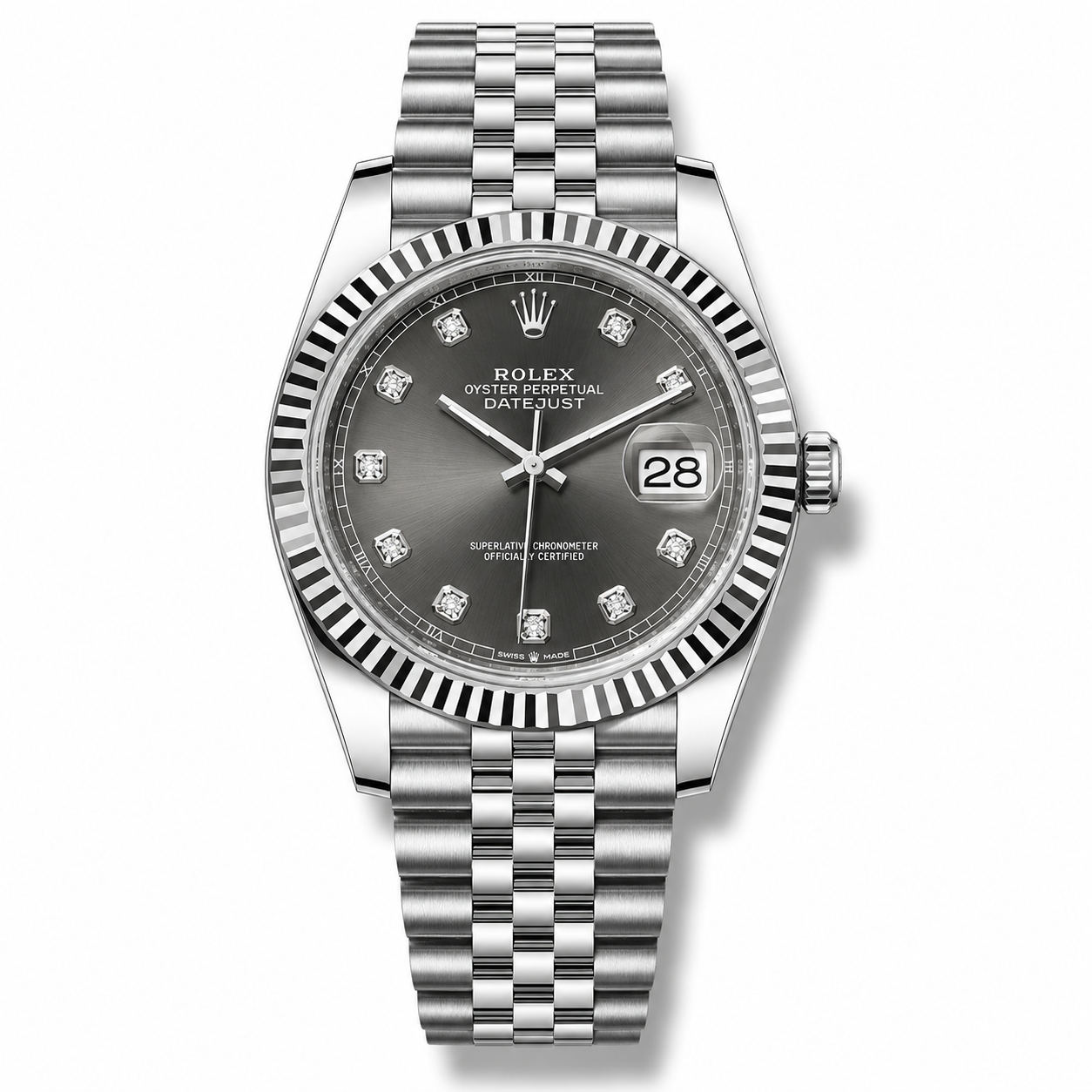 Rolex Datejust Grey Diamonds Dial 41mm Jubilee