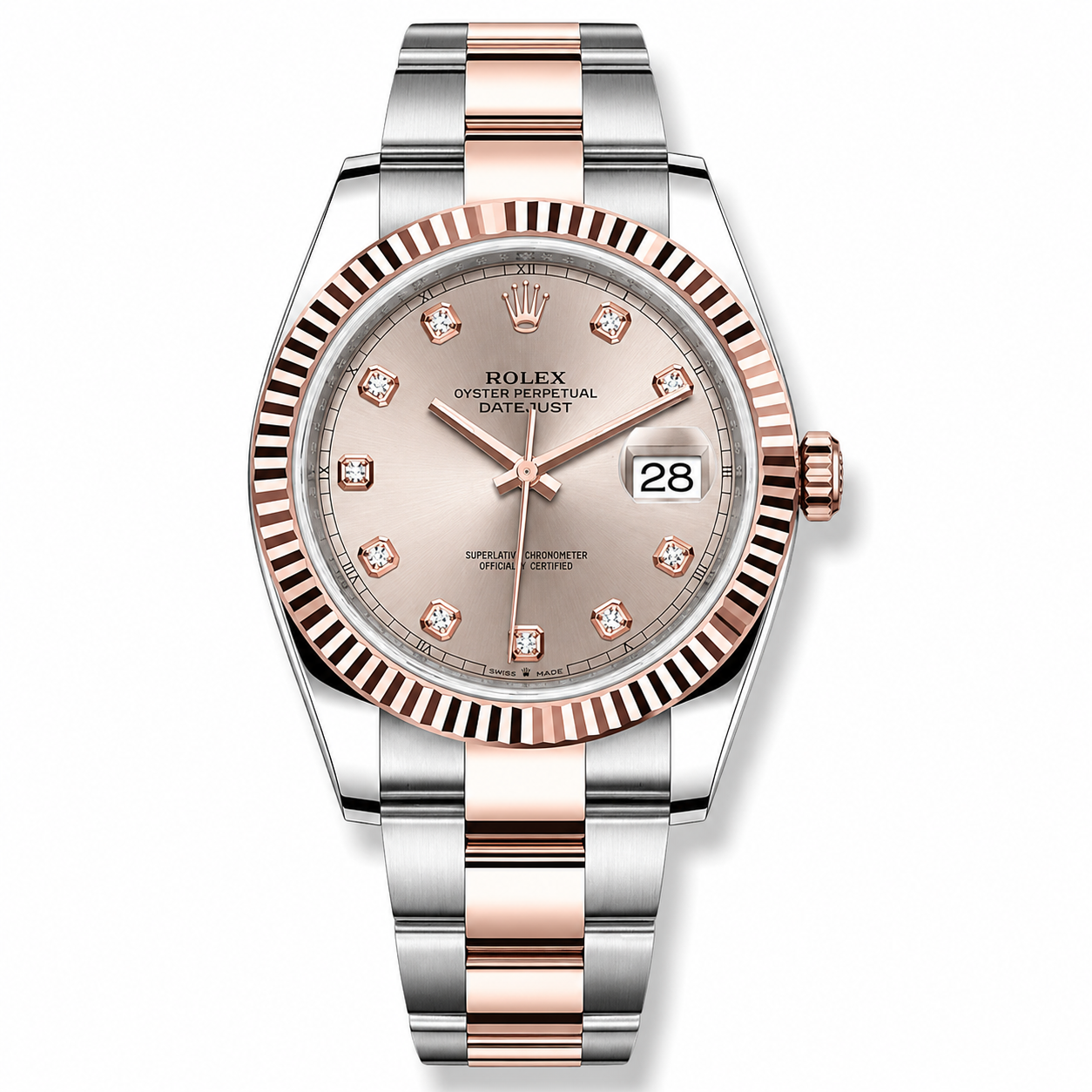 Rolex Datejust Sundust Rose Gold Diamond 41mm Oyster