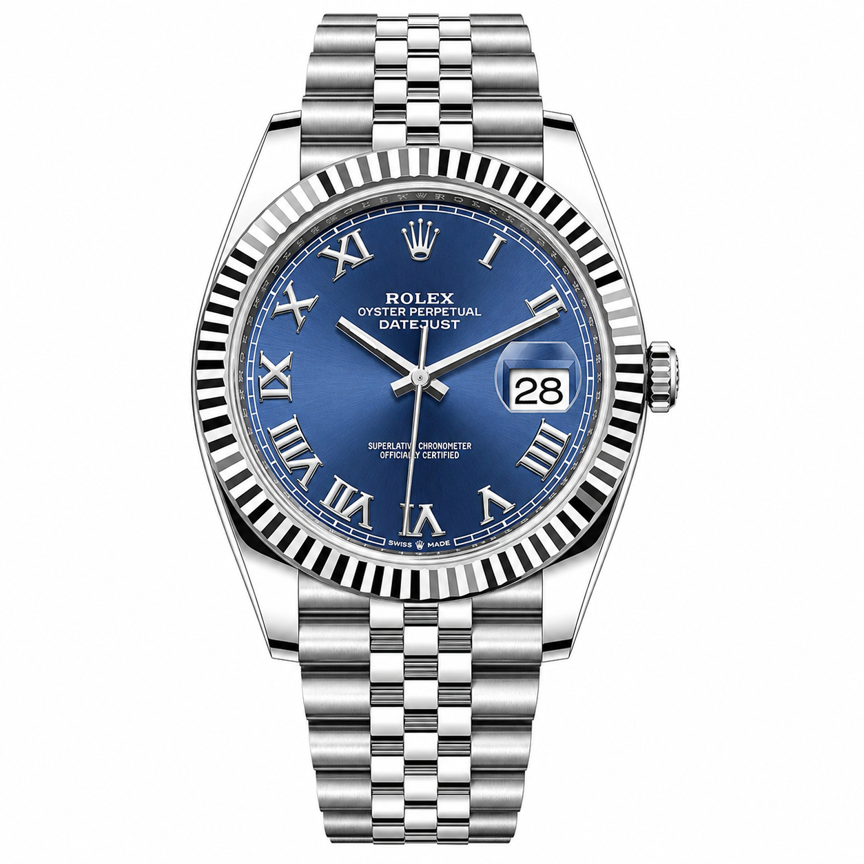 Rolex Datejust Blue Roman Dial Jubilee 41mm