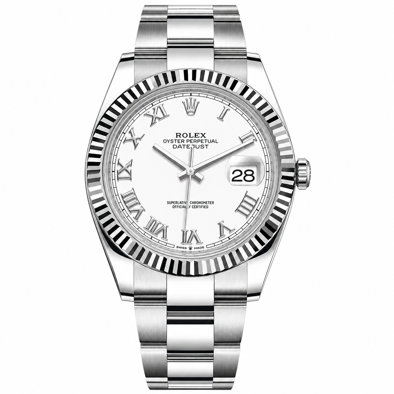 Rolex Datejust White Roman Dial Oyster 41mm