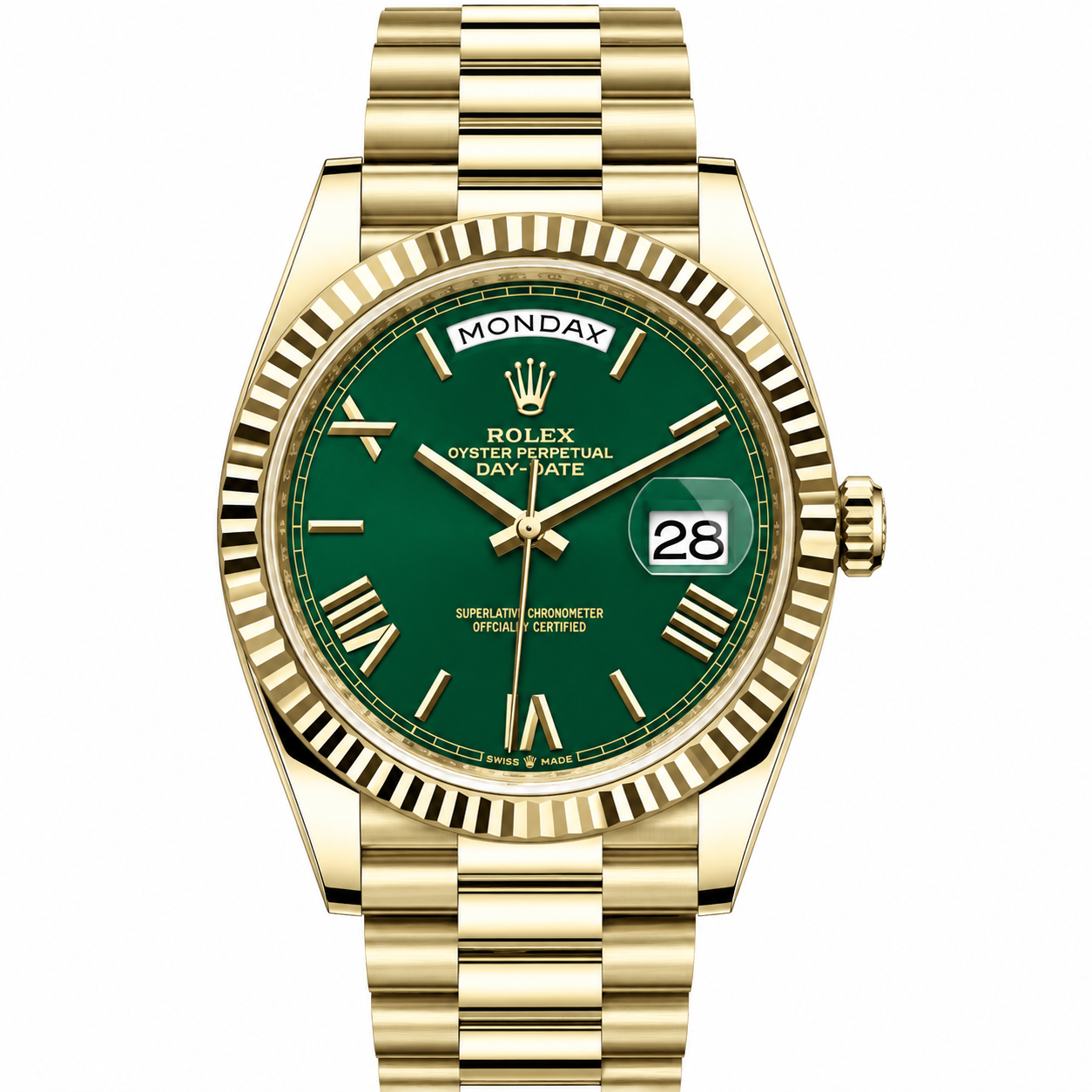Rolex Day-Date Green Dial Gold President 40mm