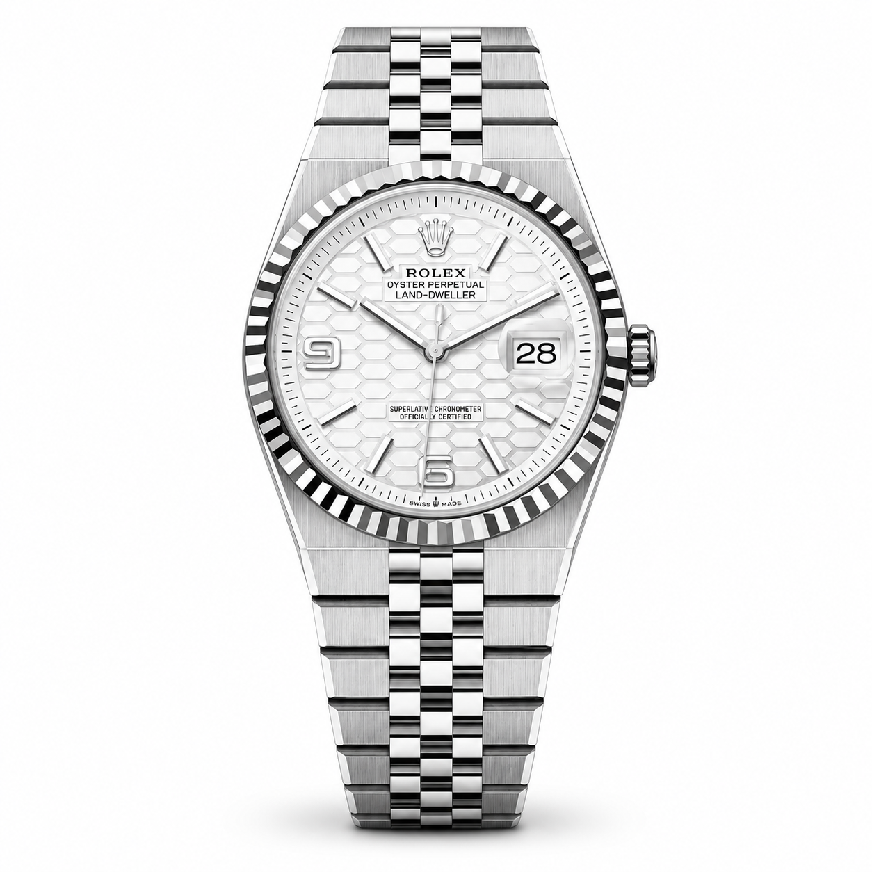 Rolex Land-Dweller 36mm – White Honeycomb Dial Edition