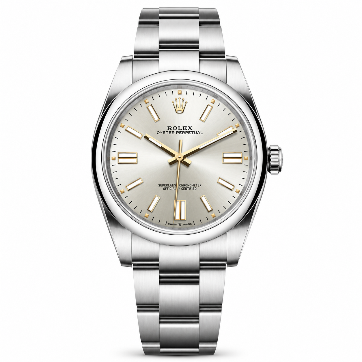 Rolex Oyster Perpetual 41mm Silver Sunburst Dial