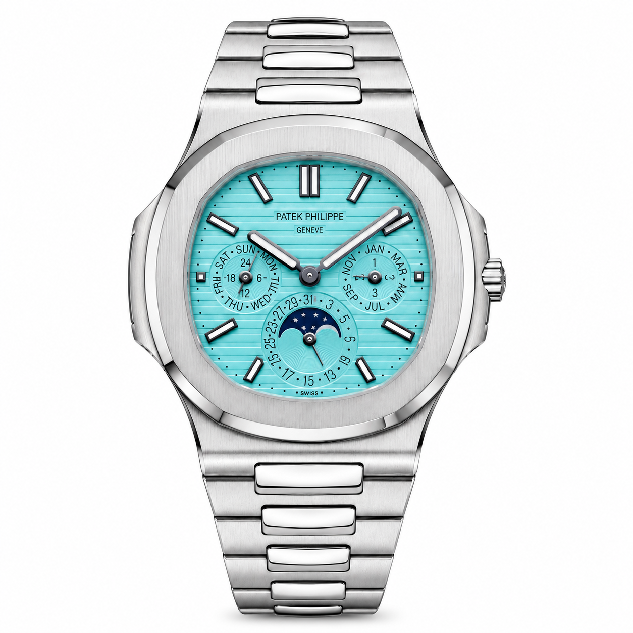 Patek Philippe Nautilus Annual Calendar Moonphase Tiffany Blue