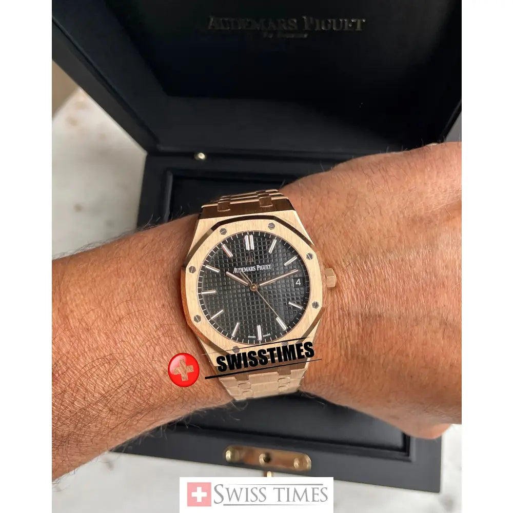 Audemars Piguet Royal Oak 41 Black Dial 50th Anniversary Rose Gold