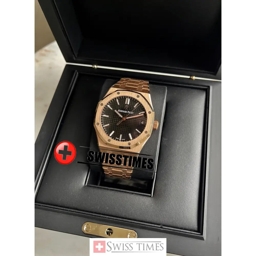 Audemars Piguet Royal Oak 41 Black Dial 50th Anniversary Rose Gold