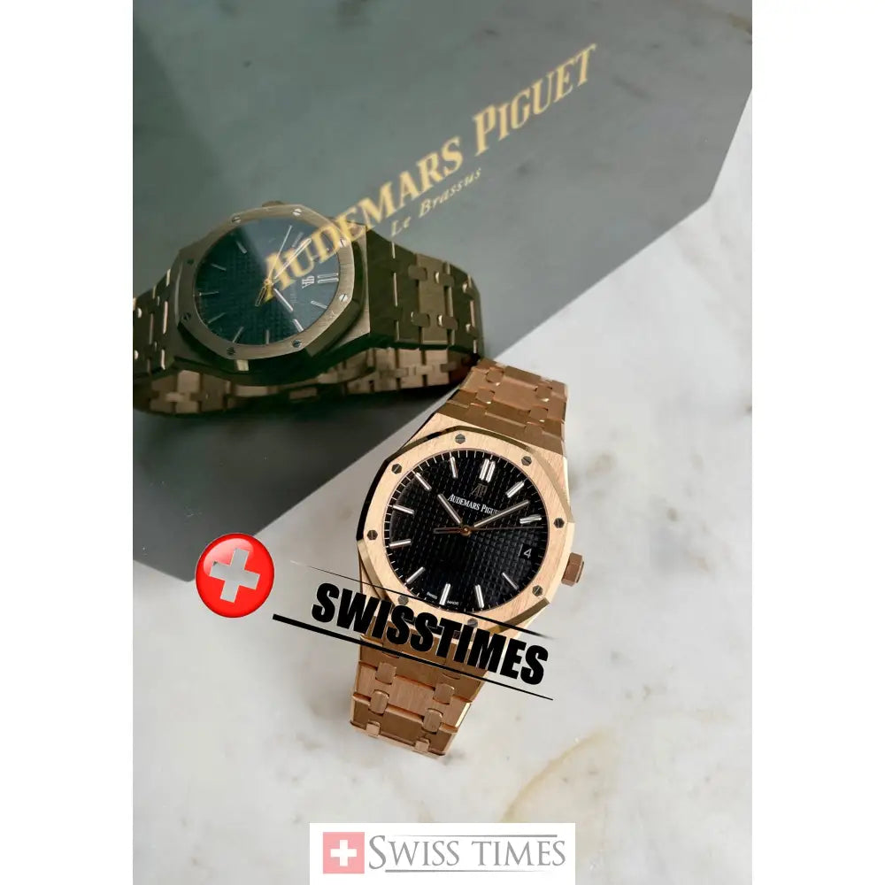 Audemars Piguet Royal Oak 41 Black Dial 50th Anniversary Rose Gold