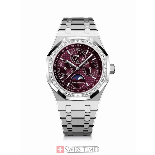 Audemars Piguet Royal Oak Chronografh Watch Purple Dial Baguette 41mm