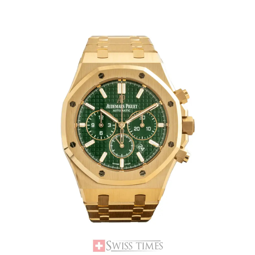 Audemars Piguet Royal Oak Chronograph Yellow Gold Green Dial 41mm