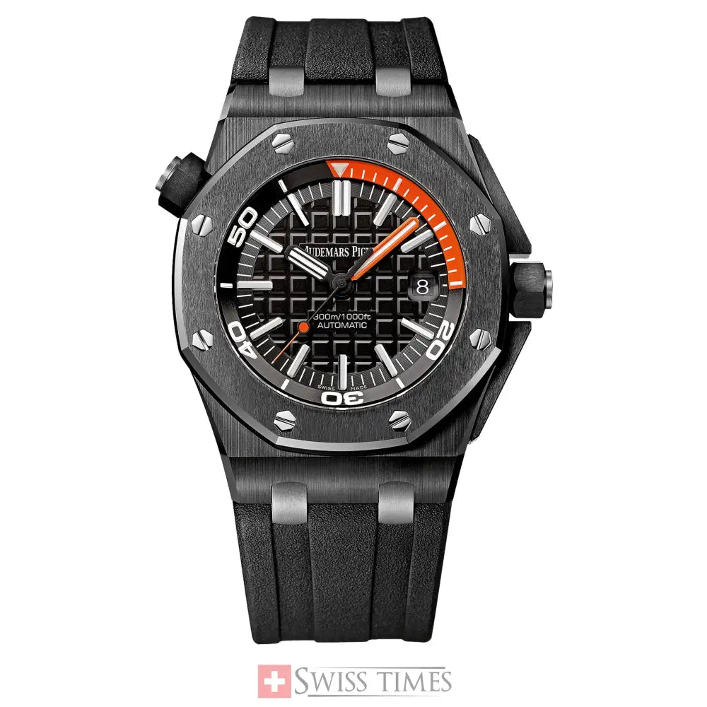 Audemars Piguet Royal Oak Offshore Diver Black Dial Orange Black Rubber Men’s Watch