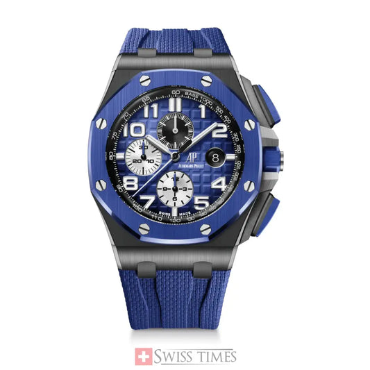 Audemars Piguet Royal Oak Offshore Selfwinding Chronograph Black Ceramic 44mm Blue Dial Blue Ceramic Bezel