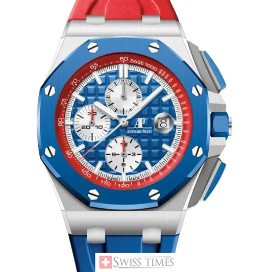Audemars Piguet Royal Oak Offshore Selfwinding Chronograph Russian Flag Stainless Steel Blue Red Dial 44mm