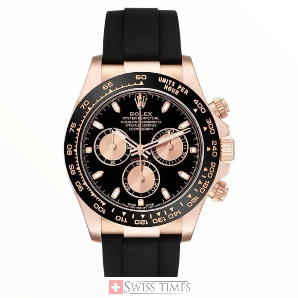 Black And Pink Dial Everose Oysterflex