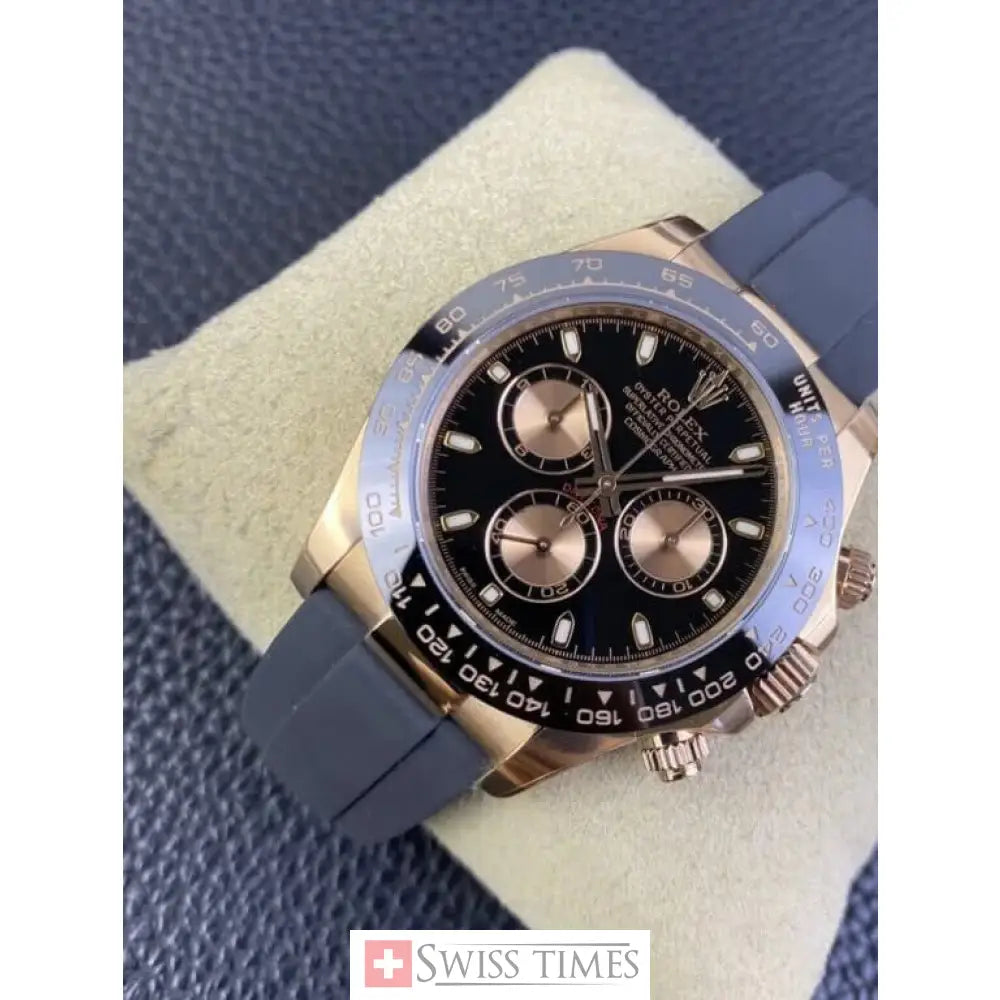 Black And Pink Dial Everose Oysterflex