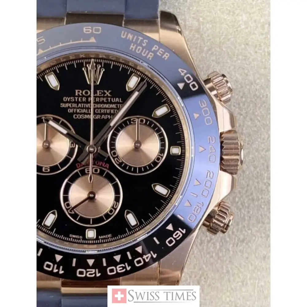 Black And Pink Dial Everose Oysterflex