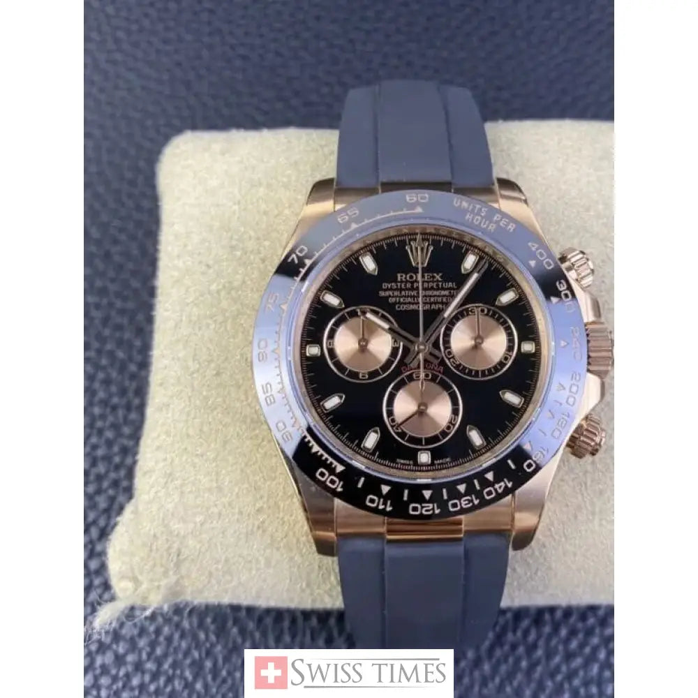 Black And Pink Dial Everose Oysterflex