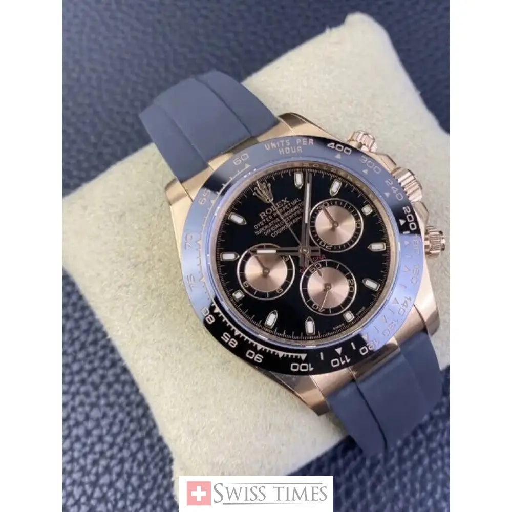 Black And Pink Dial Everose Oysterflex
